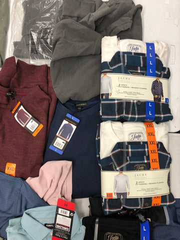Men's Clothing Polo Shirts and other Tops Wholesale Lot, BANANA REPUBLIC, AMERICAN APPAREL, KIRKLAND, PEBBLE BEACH and more, 18 items, Shelf Pulls, MSRP $670